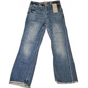 Wit & Wisdom 'Ab'Solution High Waist Raw Hem Skinny Crop Jeans Size 2